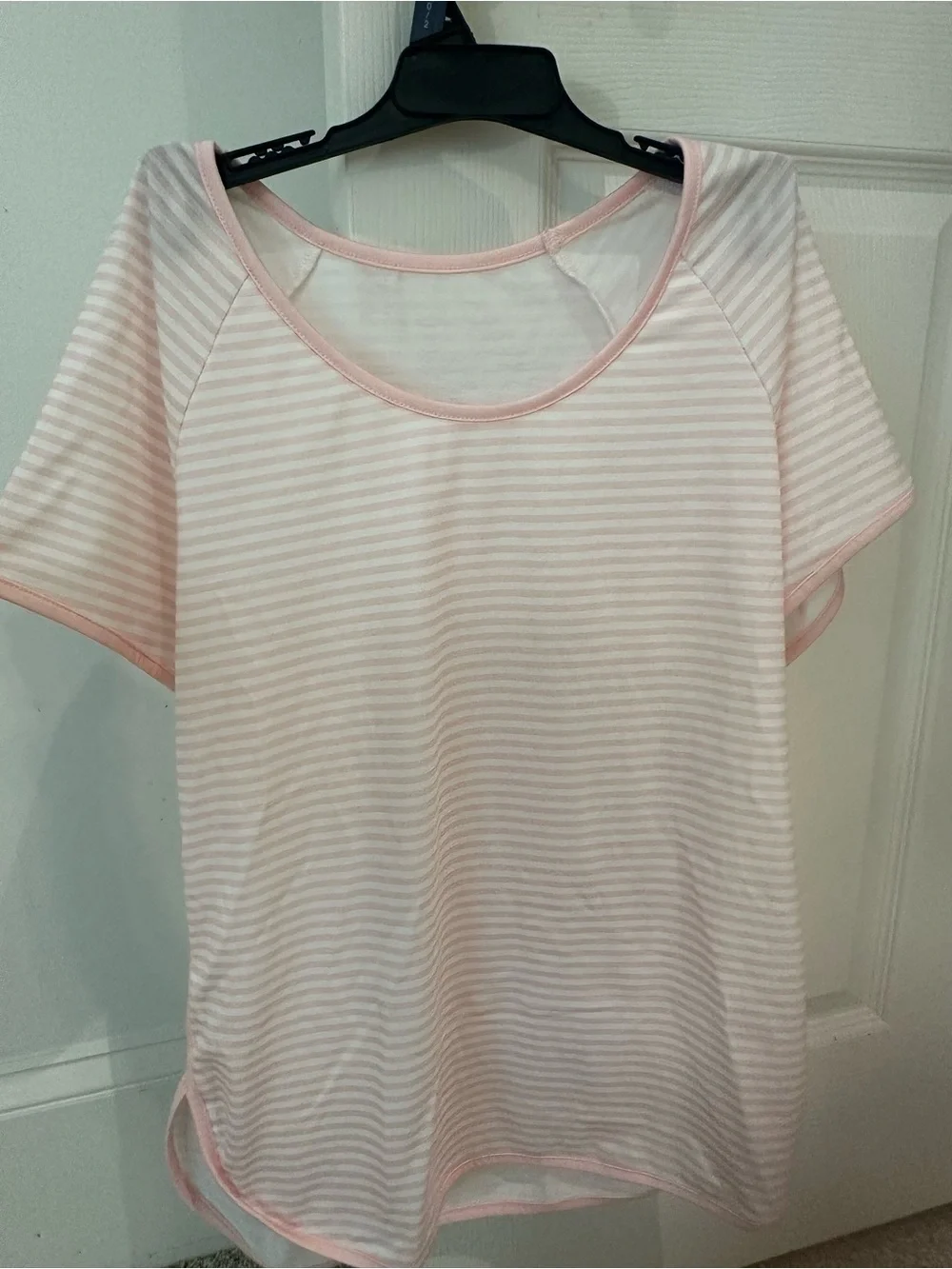 Soft Pink Striped Pajama Set - Short Sleeve Top & Shorts - Picture 2 of 5